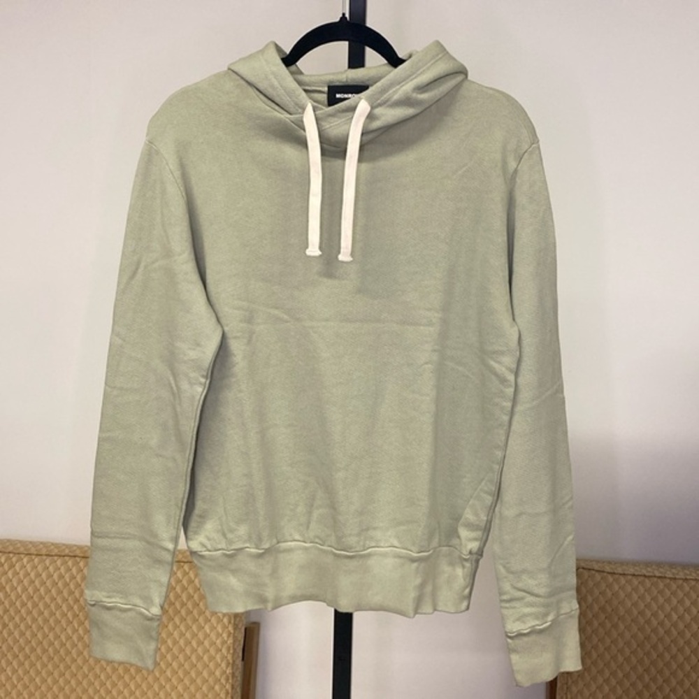 MONROW  Light Olive Pullover Hoody In Olive Green